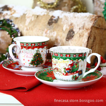 250CC New Bone China Christmas Tea Cup Gift set